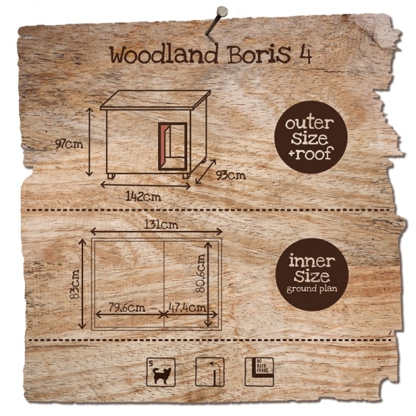 Woodland hondenhok boris classic 4 142x93x97cm