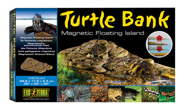 Exo terra turtle bank magnetisch drijvend eiland M - 30,5x18,5x6cm bruin