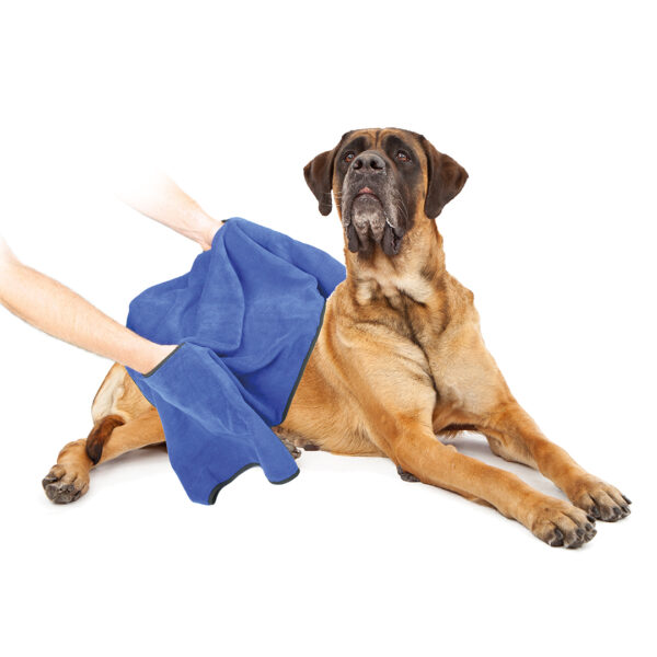 Badhanddoek Voor Hond Microfiber 100x70cm blauw