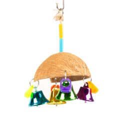 Birdtoy Kleurrijke Kokosparaplu Met Belletjes 13x13x19cm gemengde kleuren