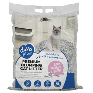 Kattenbakvulling premium baby powder scent Blauw/grijs 12kg