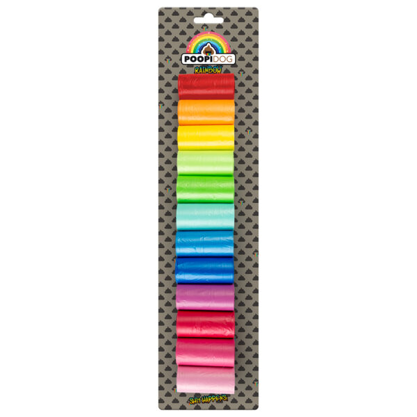 Poepzakjes Rainbow 12x15st - 32x19cm Meerkleurig