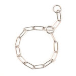 Sliphalsband met grote schakels, verchroomd 80cm/4mm