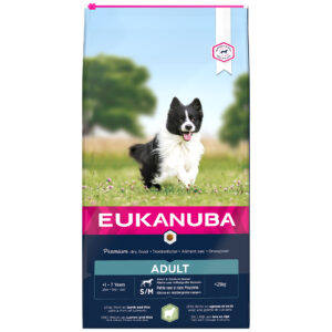 Eukanuba dog adult small en medium lam en rijst 12KG