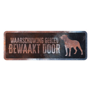 Waarschuwingsbord Rottweiler Nederlands 40x13x0,3cm Meerkleurig