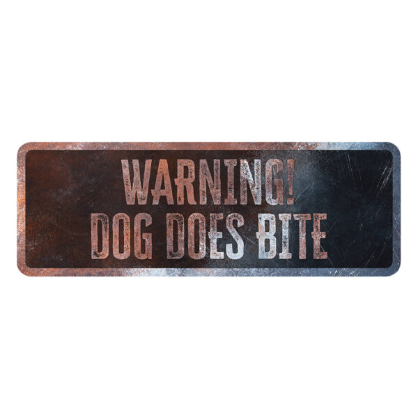 Waarschuwingsbord : Dog Does Bite - Engels - 40x13x0,3cm