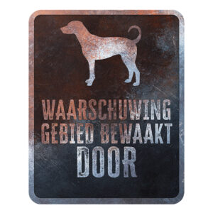 Waarschuwingsbord Dobermann Nederlands 25x20x0,3cm Meerkleurig