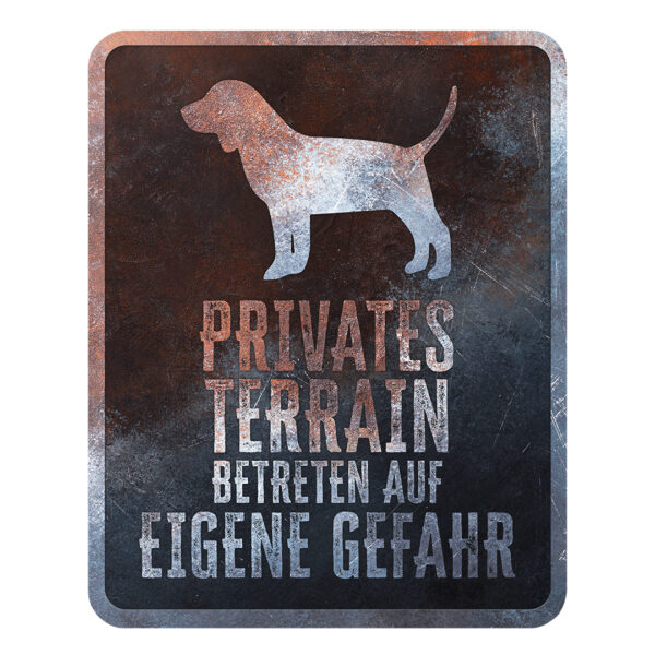Waarschuwingsbord Beagle Duits 25x20x0,3cm Meerkleurig