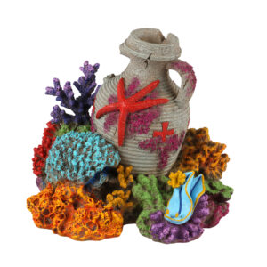 Amfoor koraal 2 13,9x11,5x12,4cm Meerkleurig
