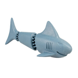 Eco rubber haai snackdispenser blauw