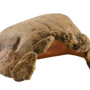 Knoop Katoen Hond 17cm bruin/wit