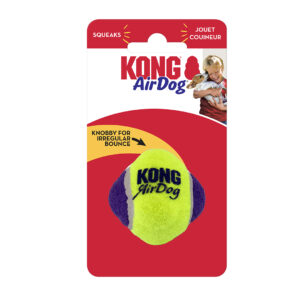 KONG AirDog Squeaker Knobby Ball XS/S - 5,1x5,1x5,1cm Geel/Fuchsia