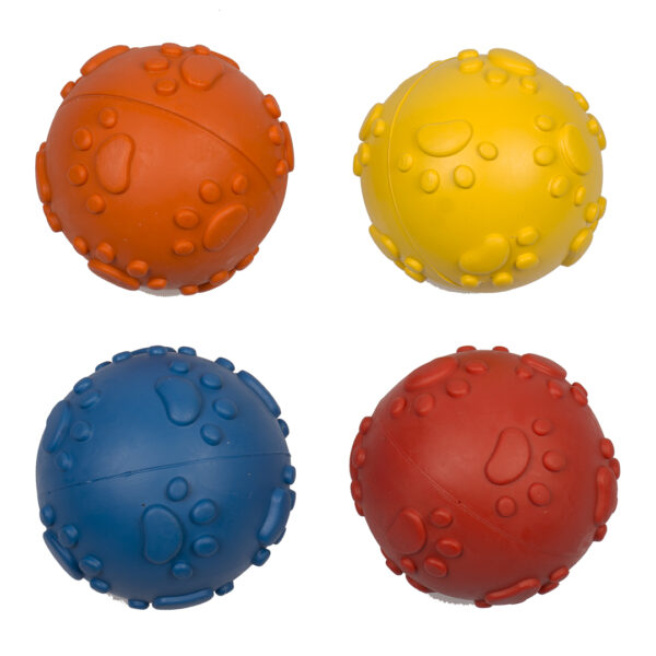 Dogtoy Rubber Bal Met Pootjes Mix 7cm gemengde kleuren