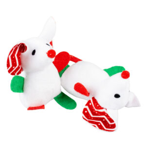 Xmas Silky muizen grote oren 2st - 9,5x12,5x5cm Meerkleurig