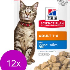 Hill's Science Plan Feline Pouch Adult Kattenvoer - Oceaan Vis - 12x 85 gr