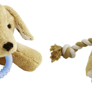 Speelgoed Puppy Basti Hond met touw Meerdere kleuren