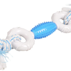 Speelgoed Canine Clean Denta toy Halter met 2 knopen met touw met muntsmaak