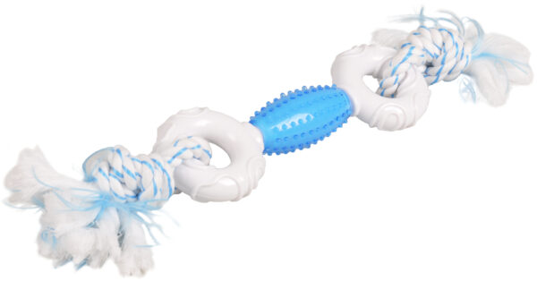 Speelgoed Canine Clean Denta toy Halter met 2 knopen met touw met muntsmaak