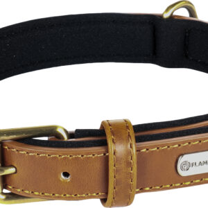 Halsband met neopreen Lyabo Bruin L