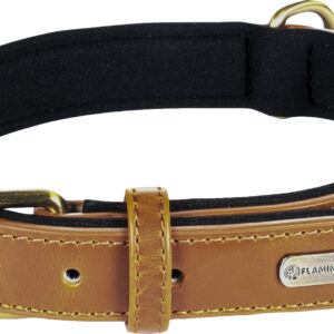 Halsband met neopreen Lyabo Bruin L